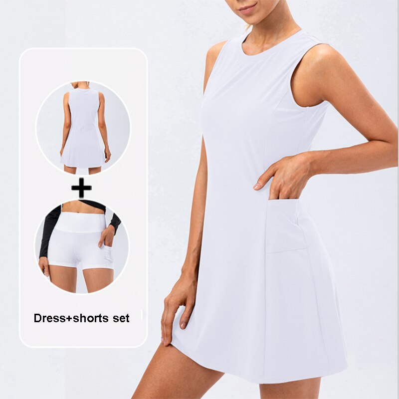 Quick Dry Fitness 2 Piece Dress Set